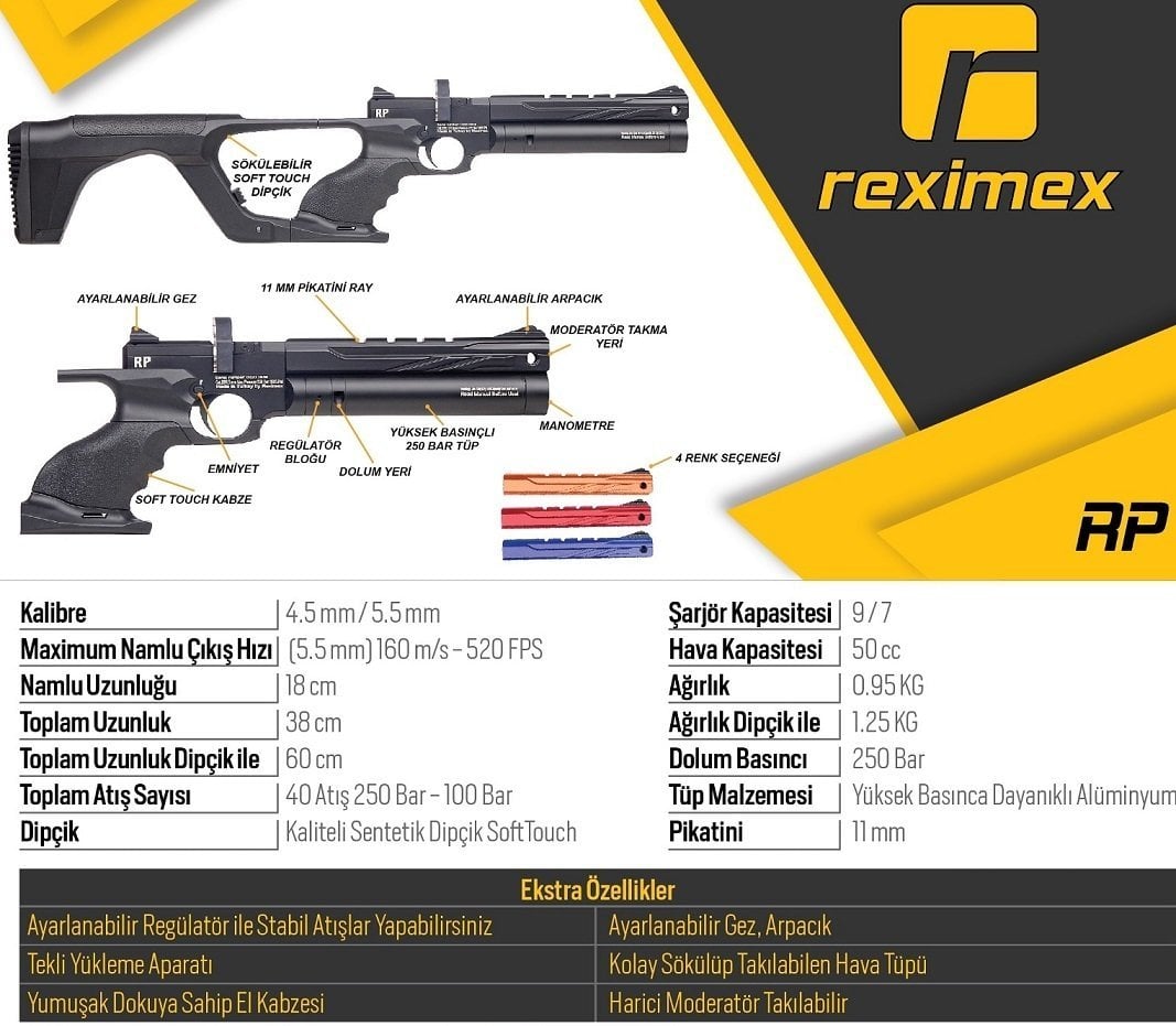 reximex rp pcp havalı tüfek tabanca